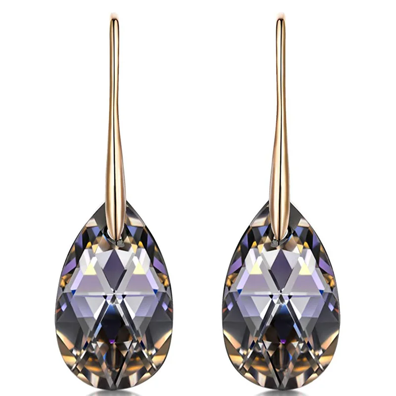 Hermosa длинные серьги в форме слезы с кристаллами от Swarovski гипоаллергенные
