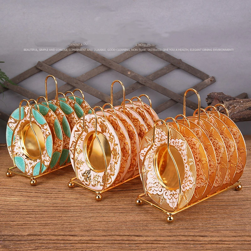 Изящный поднос для закусок из искусственной кожи элегантная подставка под