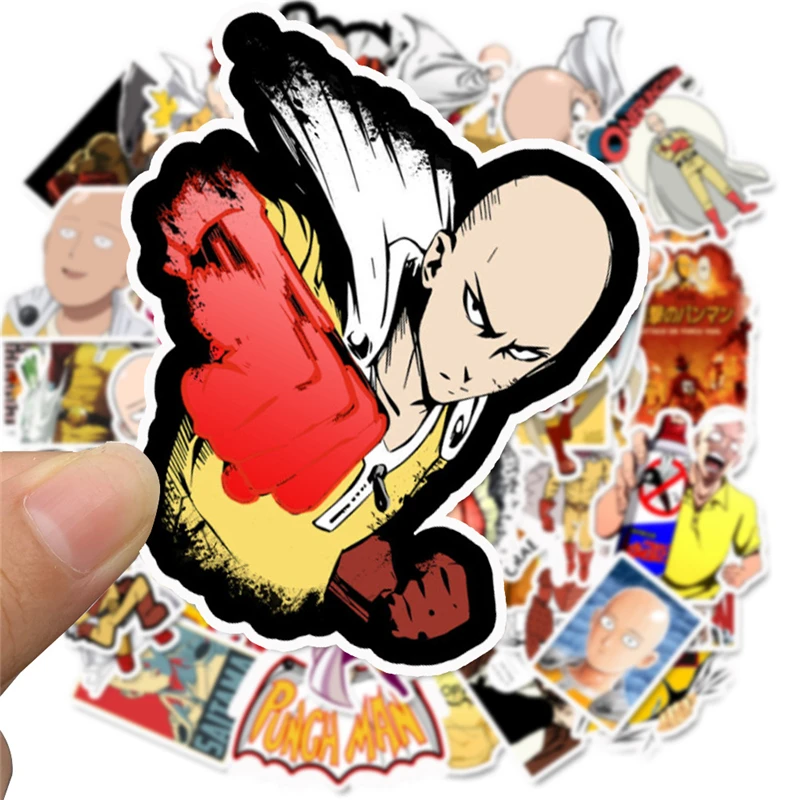 Pegatinas de grafiti de la serie ONE PUNCH MAN para port&aacute;til, Maleta, motocicleta, refrigerador, accesorios de coche, pegatina de estilo de juguete, 49 Uds. Por lote-1