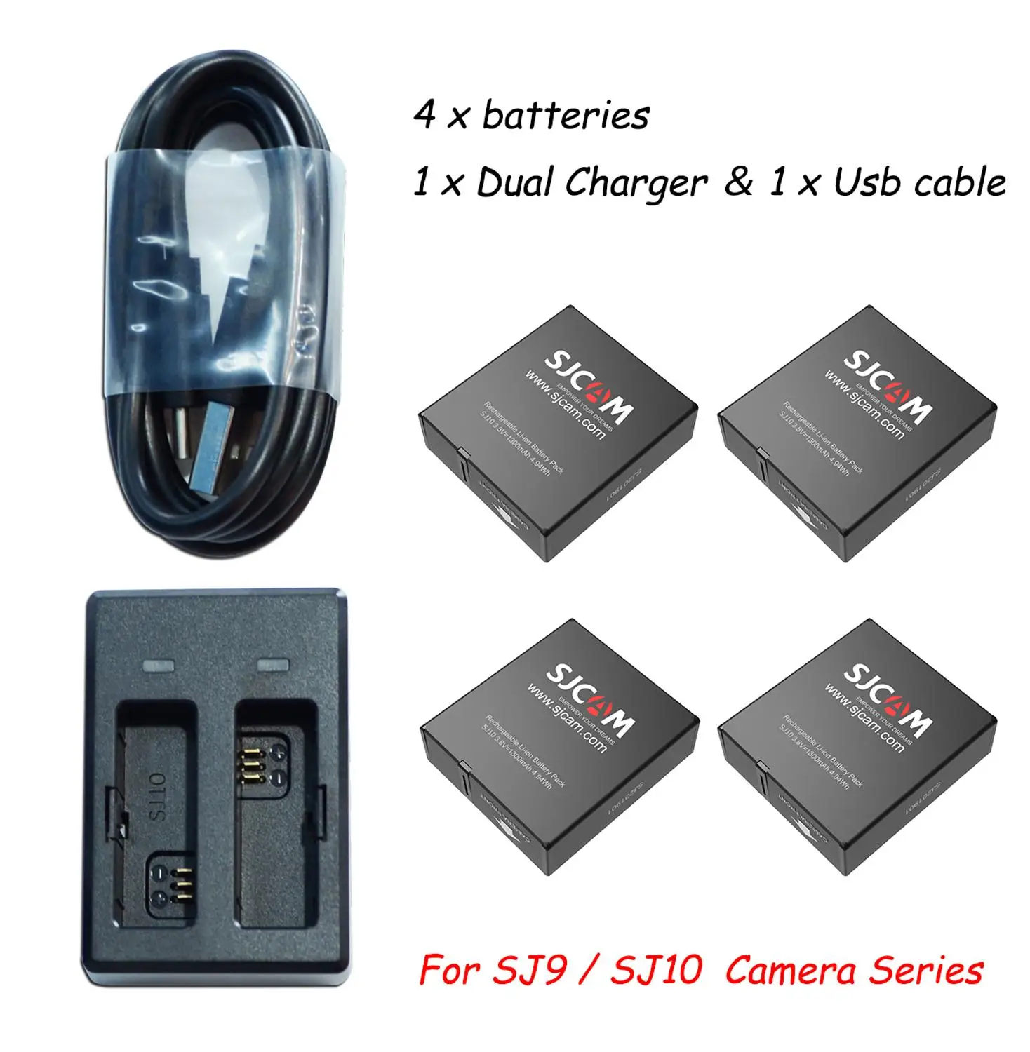 SJCAM SJ9/SJ10 Universal Battery 1300mAh Rechargeable Li-ion Battery for SJCAM SJ9/SJ10 Series Camera