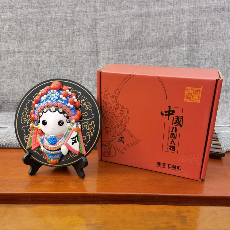 

Three Kingdoms characters colored plastic ornaments tableware household ornaments facial makeup special souvenirs of Sichuan