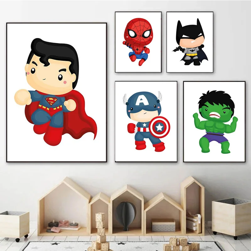 

Картина на холсте с героями мультфильмов Marvel «мстители», настенный плакат с изображением Железного человека, подарок для детей, мальчиков, ...