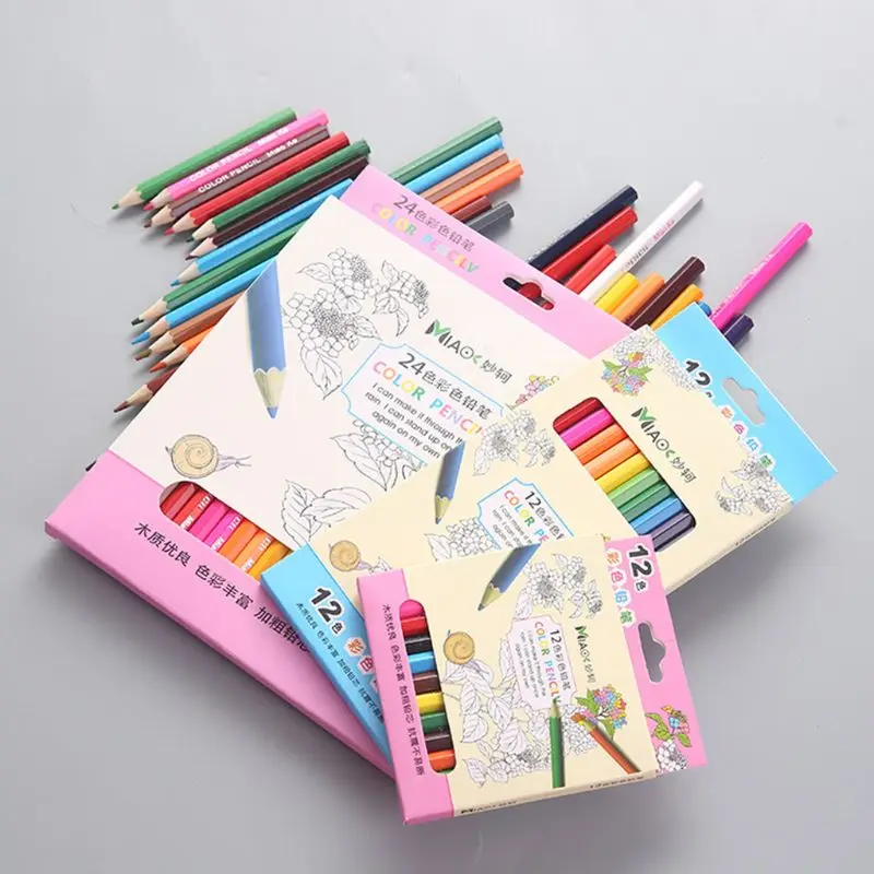 

12/24 Colour Pencils Natural Wood Colored Pencils Drawing Pencils For School Office Artist Painting Sketch Supplies