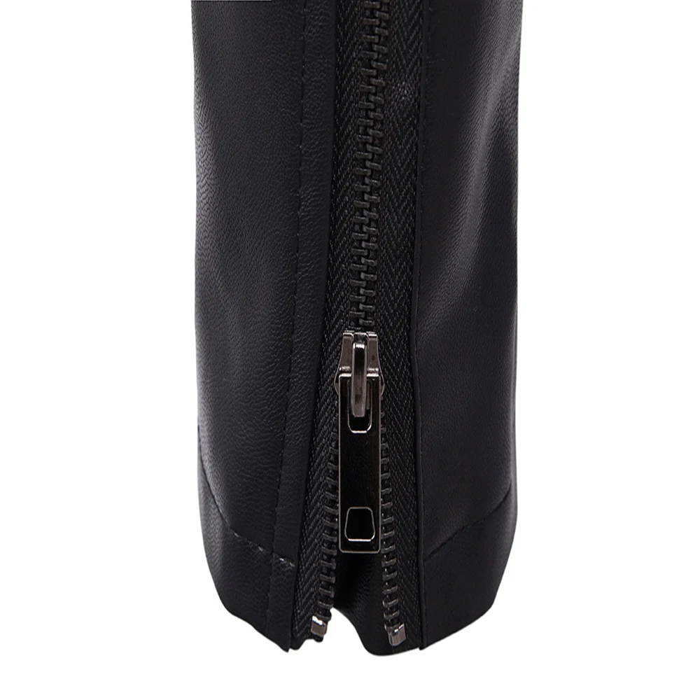 

Men Fashion Wave Cut Motorcycle 2020 New Autumn Winter PU Leather Jacket Casual Multi-zipper Stand Collar Coat 4XL 5XL