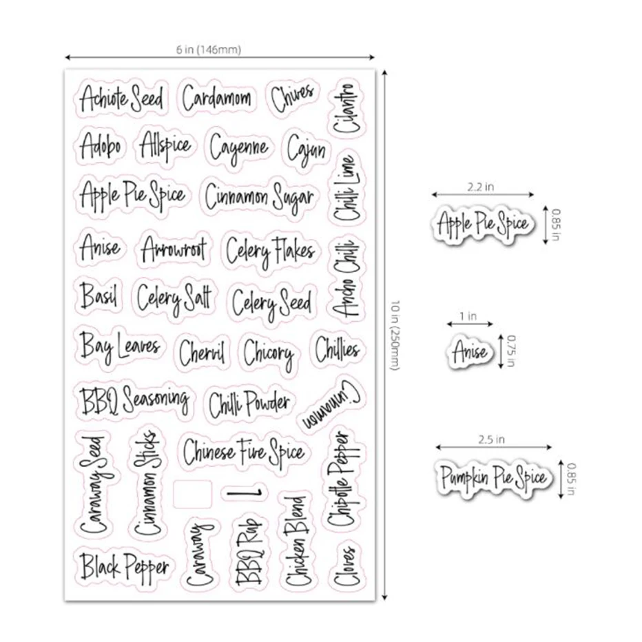 8 листов этикетка наклейки Кухня Черный и белый кладовая Бланки для банка специй