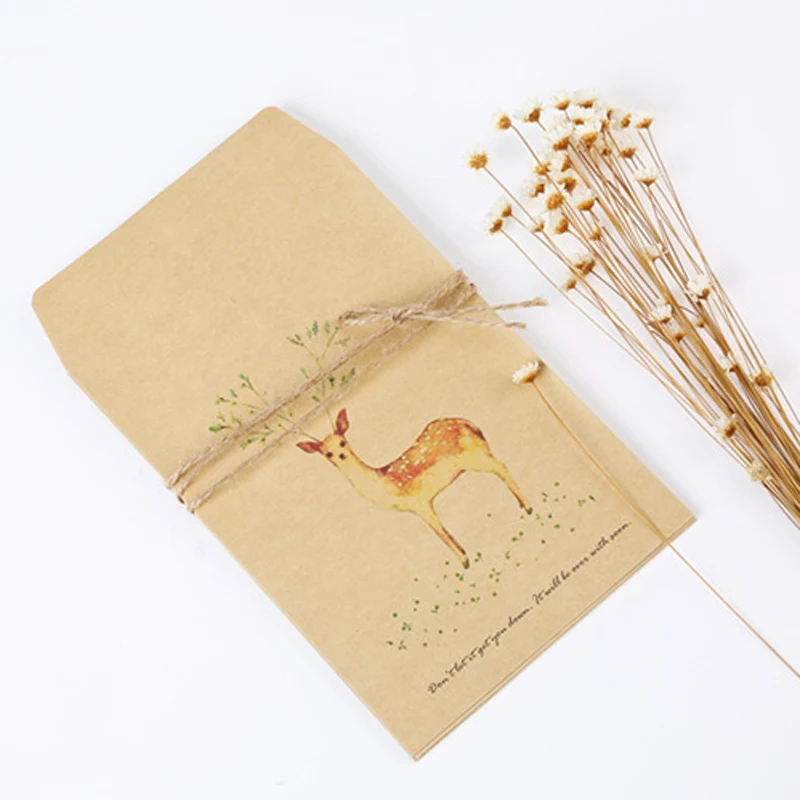 80 шт. 4 маленькие крафт пакеты с оленем в стиле ретро конверты китайские бумажные