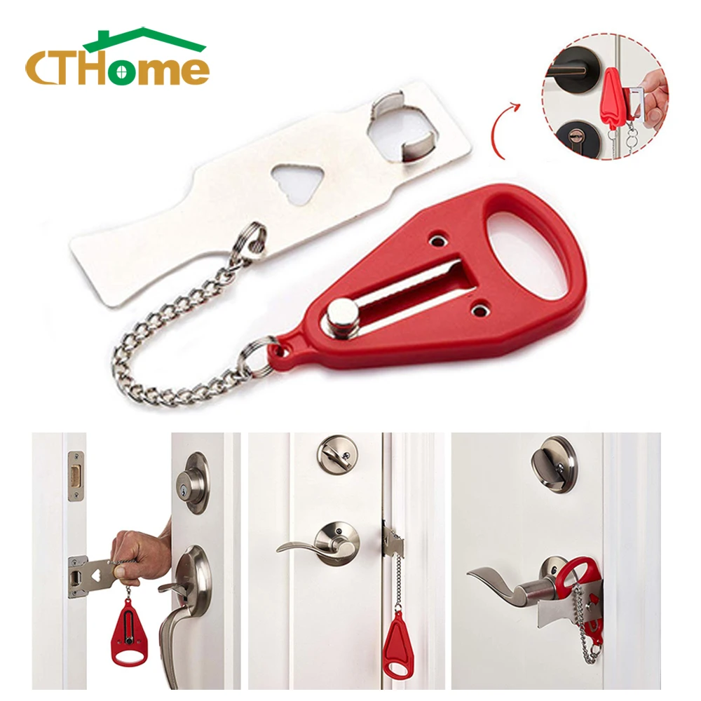 

Portable Door Lock Travel Safety Latch Lock Self-Defense Door Stop Room Hotel Anti Theft Security Lock Gate Stopper Door Locks