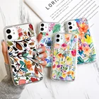 Чехол для Iphone 11, 12, 13 Pro Max, прозрачный чехол из ТПУ для Iphone 7, 8 Plus, 6, 6s, XS, XR, SE 2020, 12 Mini, с цветами