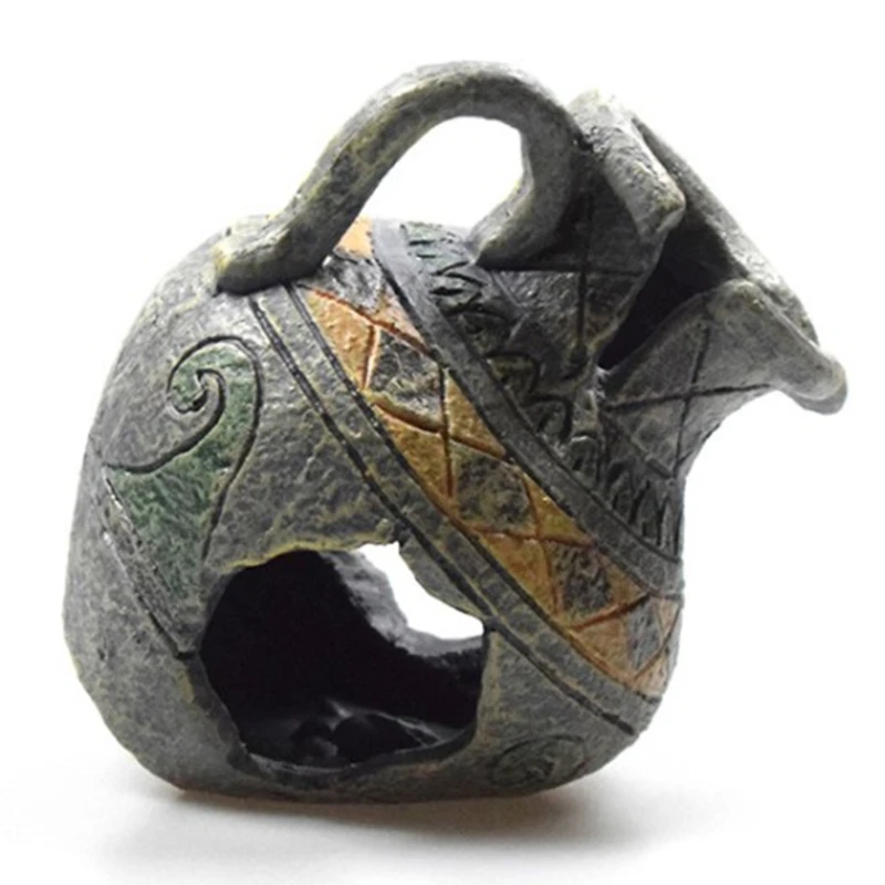 

Украшение для аквариума, укрытие для аквариума, сломанный керамический дом с пещера, полимерная ваза, орнамент аксессуары для ландшафтного ...