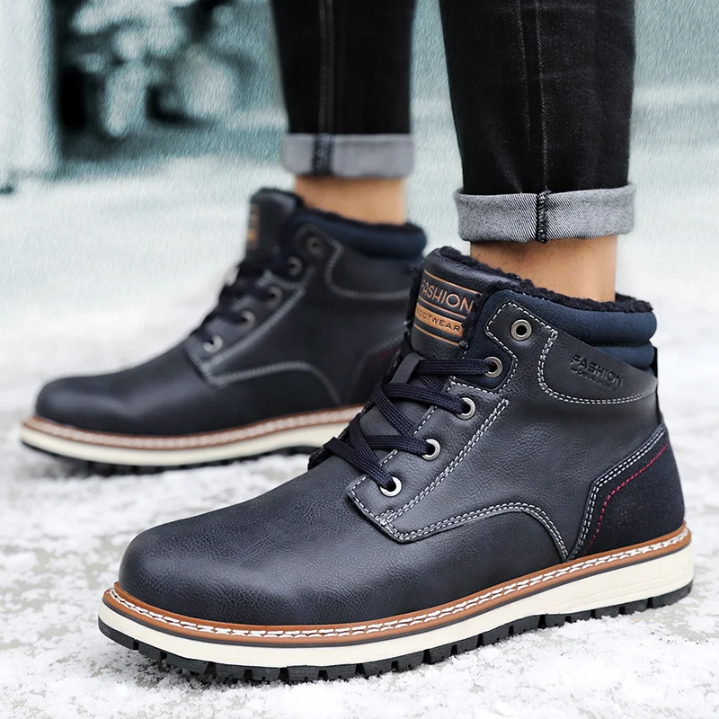 

Men's Oxford Leather Shoe Casual Shoes Leather Sapato Men Winter Black Mens Slip On Men's Boots Fashion Causal For