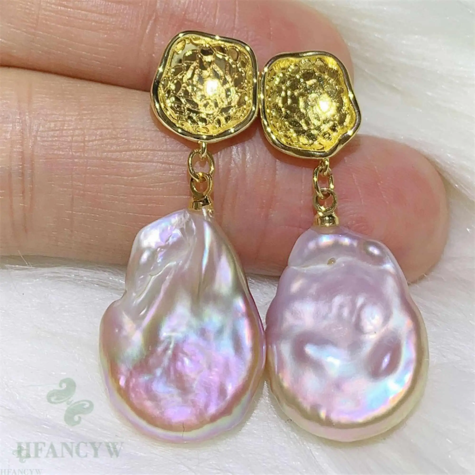 

Fashion natural purple Baroque Pearl Coral 18k Ear Drop gift Mother's Day Lucky Freshwater Diy Jewelry Fashion Cultured New Year