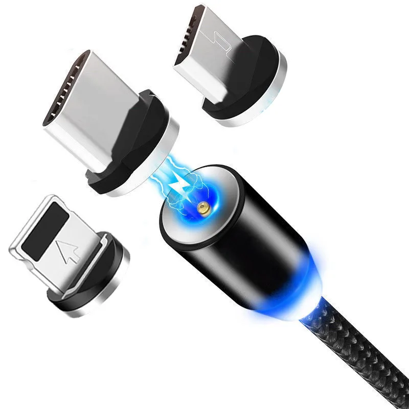 USB кабель 2A 2 м для Xiaomi Redmi Note 8 7 Pro Магнитный зарядный Samsung A50 Type C магнитный Huawei