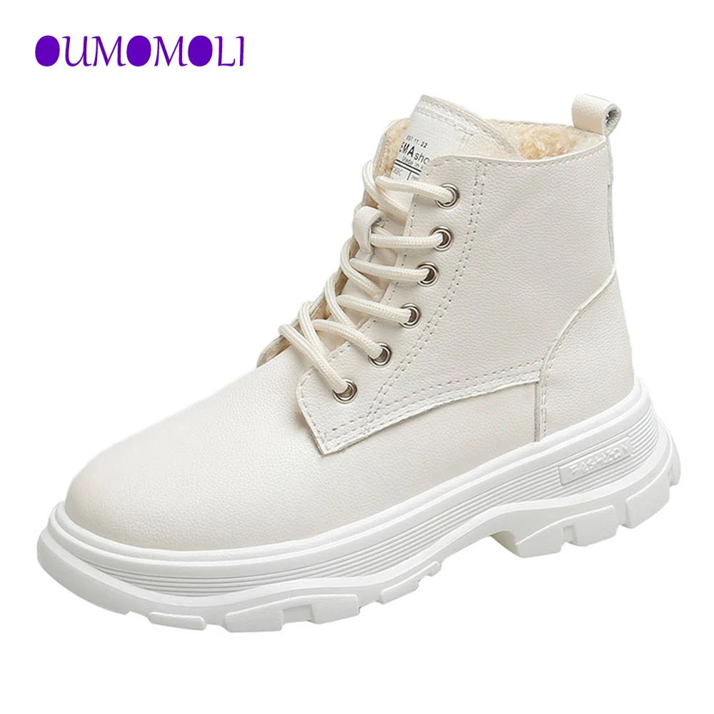 Женские ботильоны с круглым носком Зимние из искусственной кожи черные бежевые