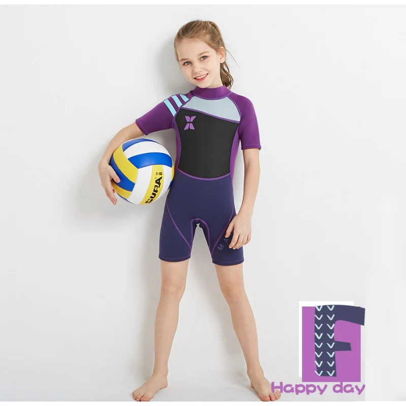 

Kids Scuba Diving Suit Wetsuit X.5MM Neoprene Wetsuit children for boys girls One-piece Shorty Sleeves UV protection Swimwear