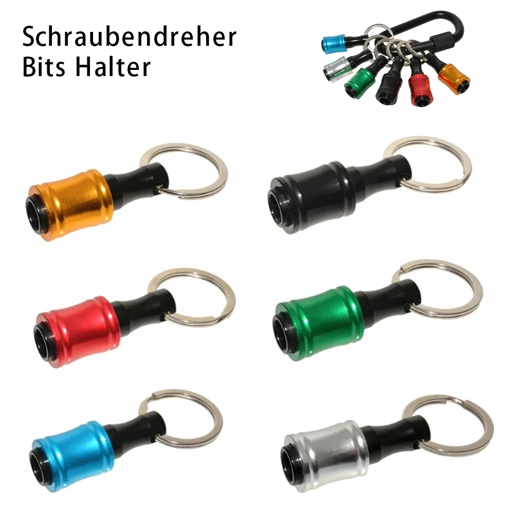 

6 pcs Drill Screw Adapter Quick Release Keychain for 1/4inch Hex Shank Screwdriver Bits Holder Extension Bar Easy Change