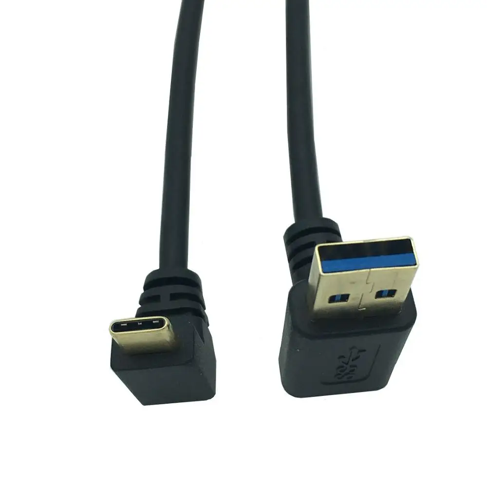 Позолоченный 90 градусов вверх под углом USB 3 0 (Type-A) папа к (Type-C) вниз/вверх USB-кабель