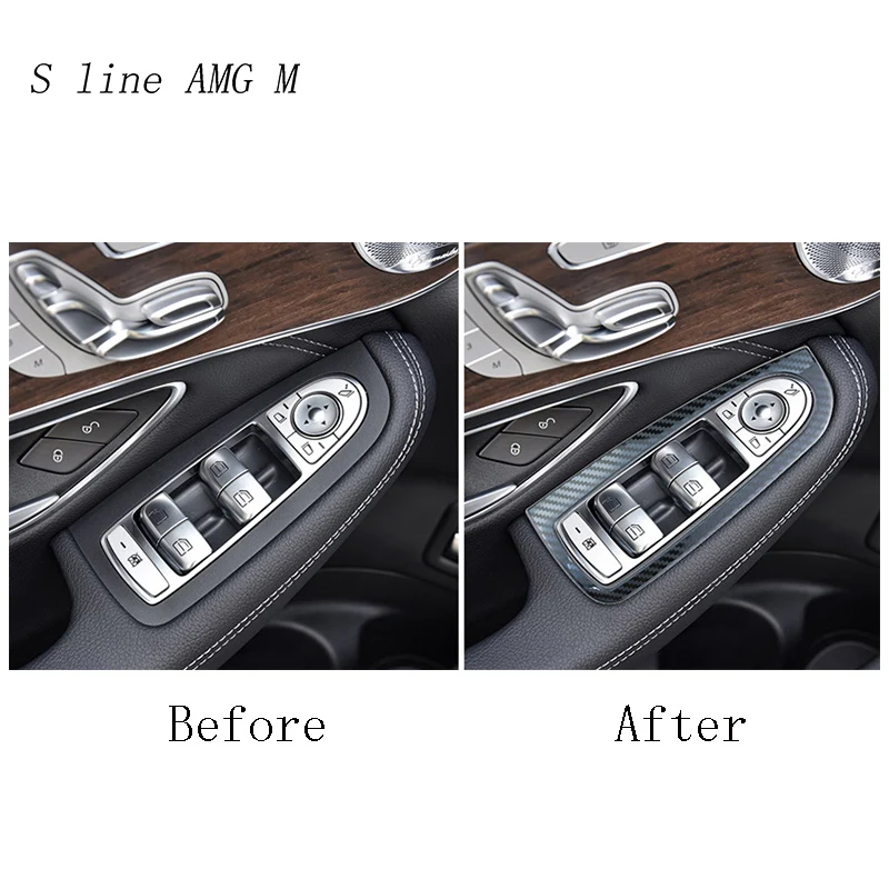 Автомобильный Стайлинг дверные кнопки панели из углеродного волокна авто