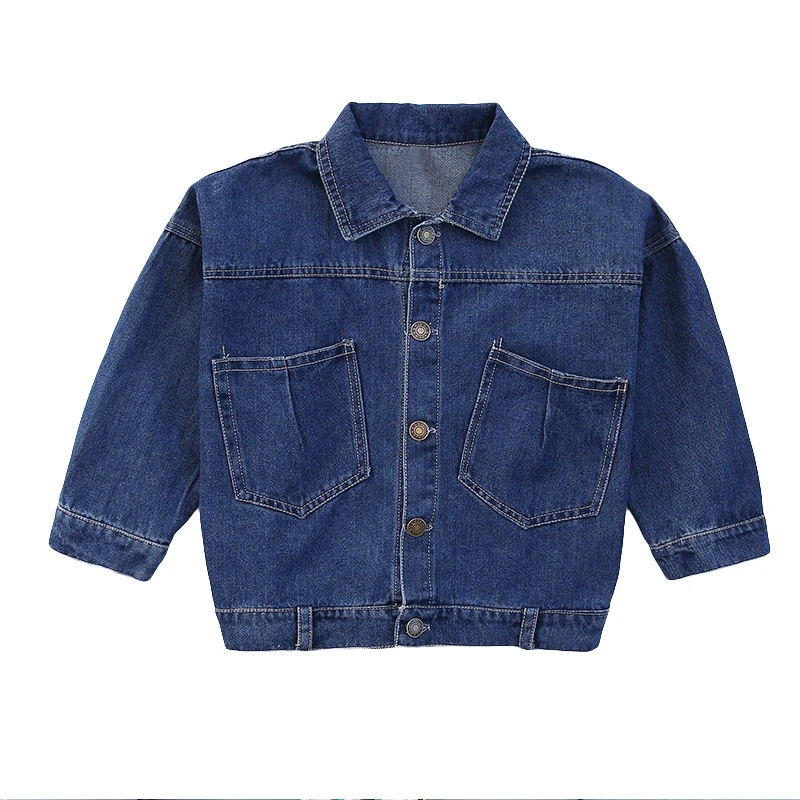 Детская джинсовая куртка для девочек детская хлопковая однотонная Джинсовая