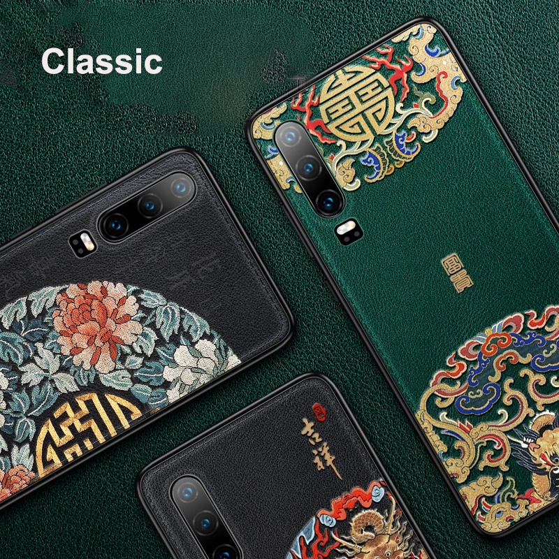 For Huawei P30 P30 Pro Mate 20 20X Honor 20 Pro 20i Lite Nova 5T Case Antifingerprint Shockproof PU Leather Embossed Cover Funda