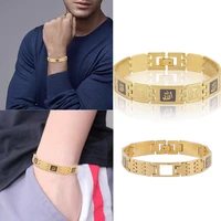 new style gold plated bangle man woman chain bracelet stainless steel religious bangle fashion jewelry accessories for unisex