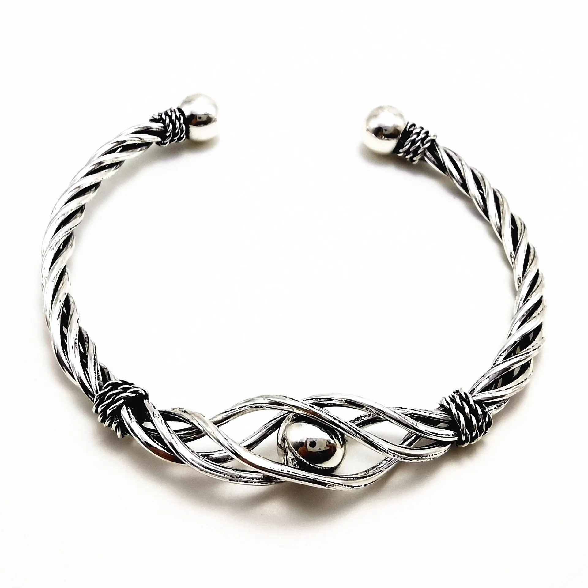 

Fashion Beaded Alloy Bracelet Fashion Personality Retro Bracelet C-shaped Adjustable Ladies Bracelet For Girlfriend Gift