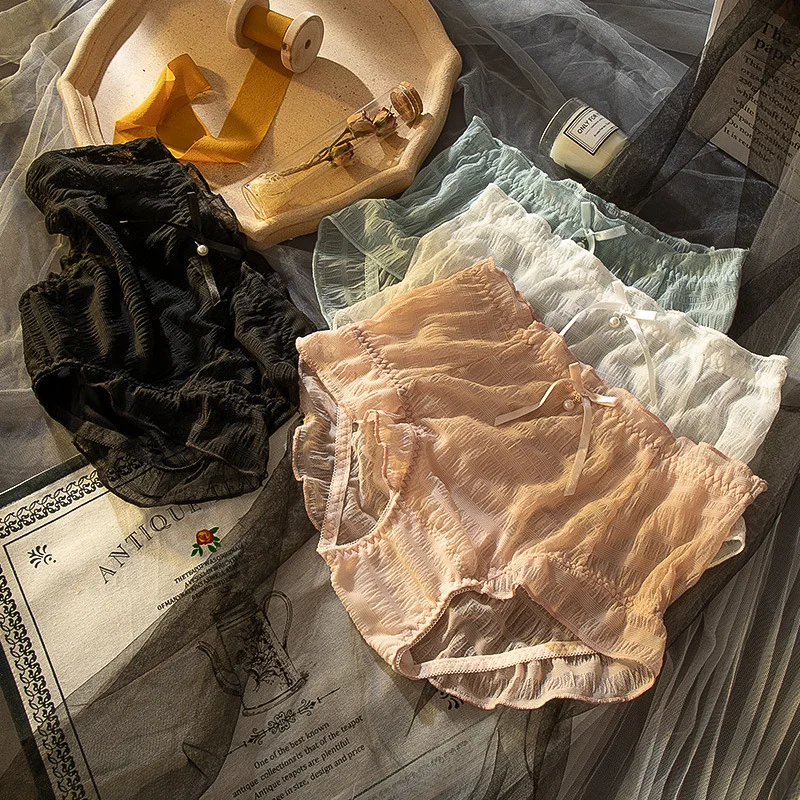 

Japanese Sexy Cute Seamless Panties Female Underpants Women Ruffles Thong Briefs Underwear Breathable Plus Size Pantys Lingerie