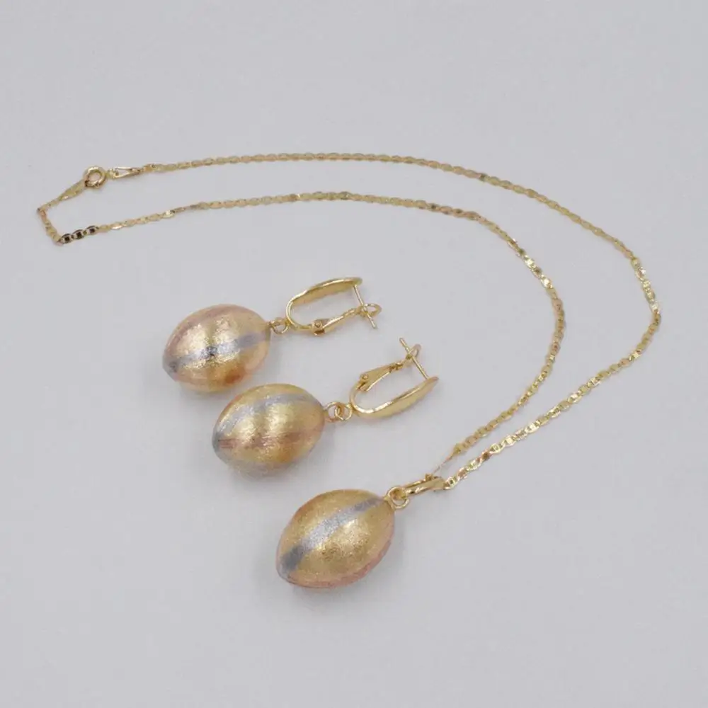 Новинка высокое качество Дубай золотые ювелирные наборы 3 вида цветов серьги и