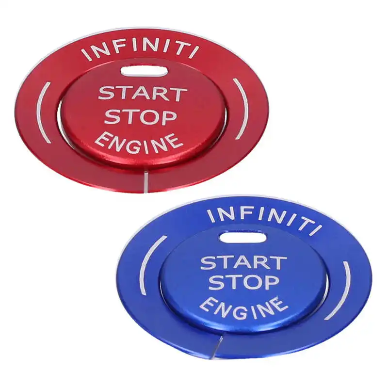 

2pcs Engine START Button Replace Cover Aluminum Alloy Start Stop Button Trim for Infiniti Q50 Q50L QX60 Car Interior Styling