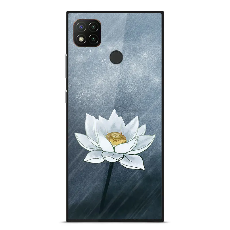 

RedMi 9A 9C 9 10X 4G Note 8 9 9 Pro 10X Pro Case Fashion Painted Silicone Frame Smooth Mirror Tempered glass Phone Back Cover
