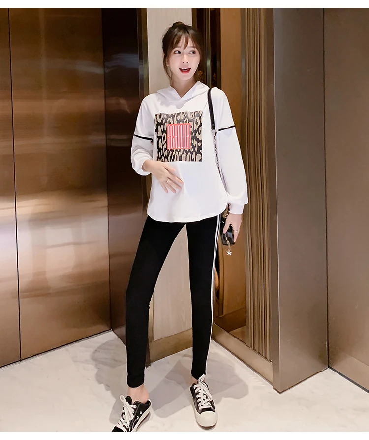 Spring Maternity Top Leggings Suits Long Sleeved Sweatshirt Sets Clothes for Pregnant Women Sports Hoodie Autumn Clothing C880