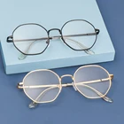 1 шт в виде восьмиугольника, металлическая оправа, очки для близорукости, очки унисекс классические ретро-плоское зеркало высокой четкости очки Eyeglasse чтения зеркальные очки