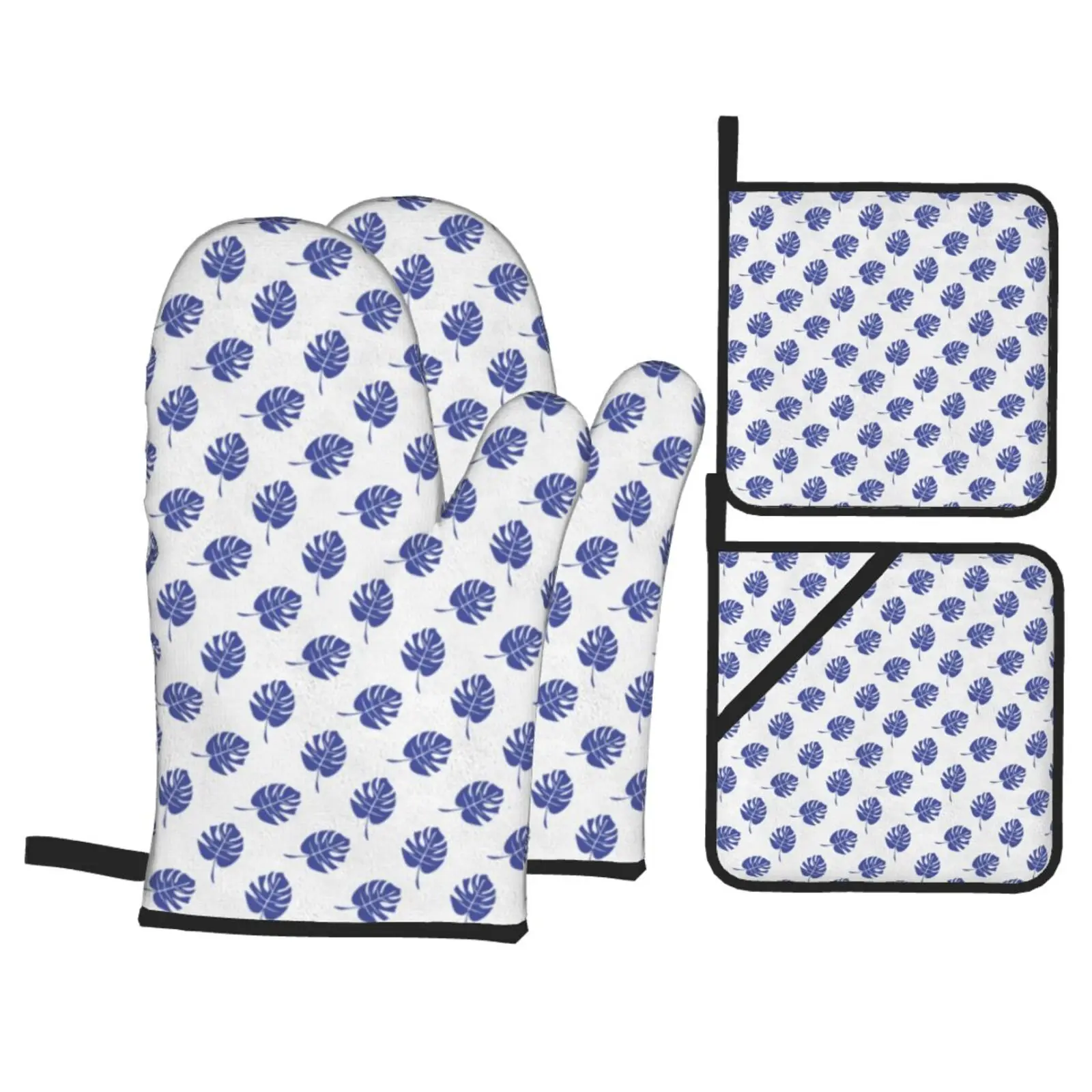 

Pot Holders and Oven Mittens for Kitchen Oven 4-piece Set Original Potholders Hand Mitts Heat Resistant Gloves Baking Mitten Hot