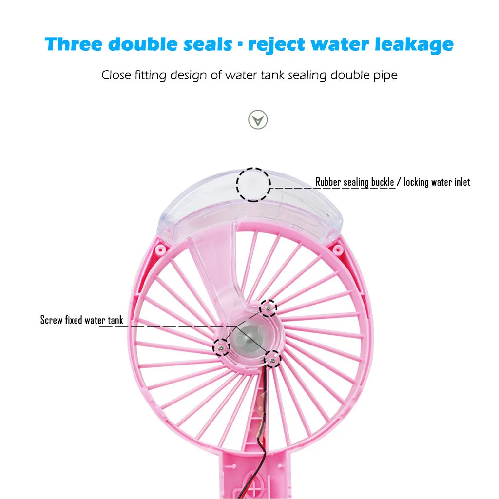 Rechargeable Mist Fan Outdoor Low Noise Smart Home Portable USB Handheld Multi-function Mini Summer Cool |