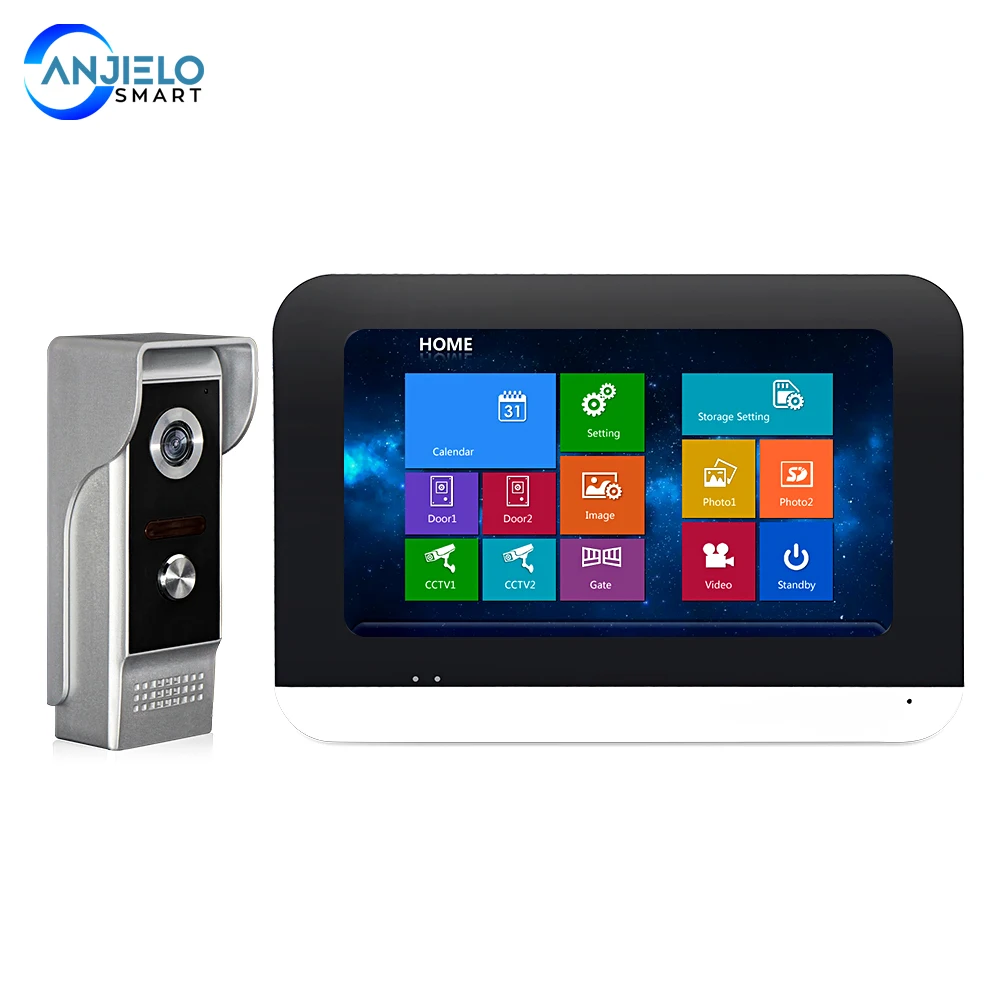 

7 Inch Touch Screen Video Door Phone Intercom System Waterproof Night Vision Camera Doorbell Access Control Intercom System