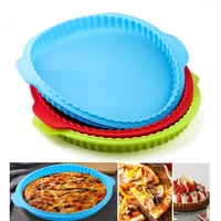 10 inch pizza round wave edge silicone baking mould pan cookie bread pastry loaf pie toast kitchentray cake mold