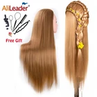 Alileader учебная голова манекена со средней частью Синтетический волос салон про-Парикмахерская практика косметология голова куклы для парикмахера