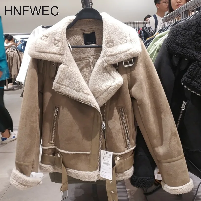 Женское шерстяное пальто с большими лацканами Свободные теплые шерстяные топы