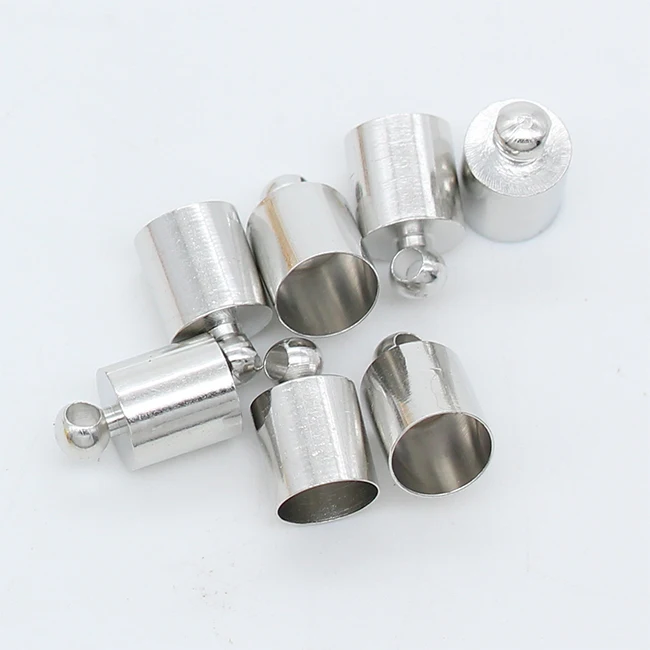 50p 4x9/6x10/8x12 мм серебряное позолоченное ожерелье с кончиком кисточкой колпачок s бусины колпачок соединители фурнитура для украшений Бусины - Цвет: nickel
