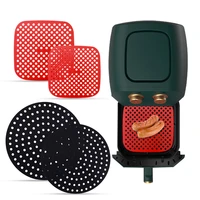 2pcs new air fryer lined square round with silicone pad food steamer liner %e2%80%8bcan reused prevent food sticking kitchen accessories