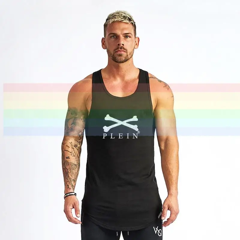 

philipp-plein Classic signature vest gym For Men Printed vest Couples vest lovers Cotton Tees Amazing Short Sleeve Tops N054