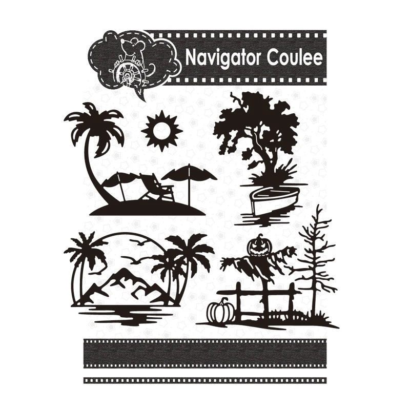 Забор в виде тыквы на Хэллоуин Летний пляж с кокосовыми деревьями новый