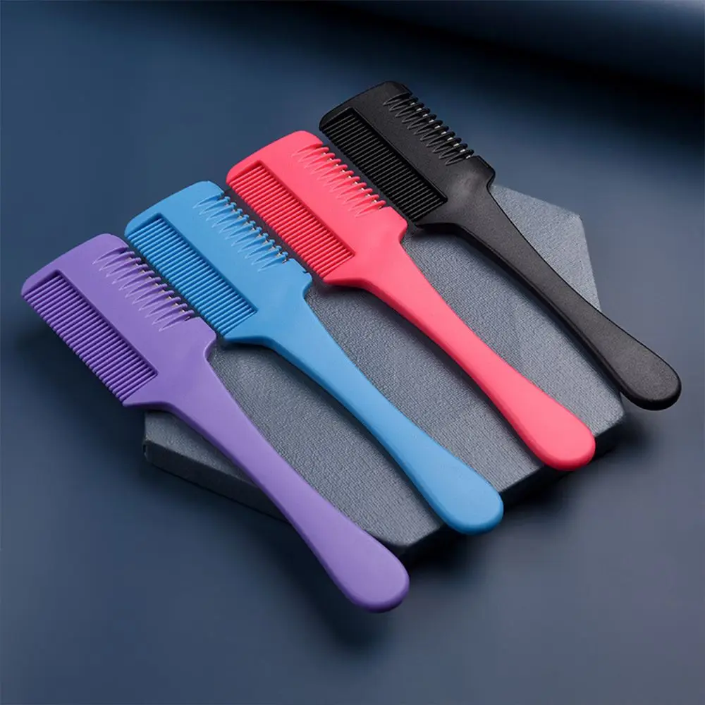 

1 Pc Professional Hair Cutting Comb Carbon Handle Thinning Comb Hair Trimmer With Razor Blades DIY Hairdressing Salon Tools