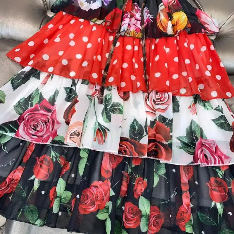 

Designer children's clothing 2021 hot summer new high-end children's clothing dress girls sling princess skirt polka dot flower