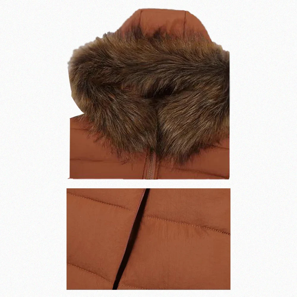 

Plus Size Middle Winter Jacket Women Hooded Fur Collar Parka Long Womens Down Cotton Coat Women Warm Overcoat