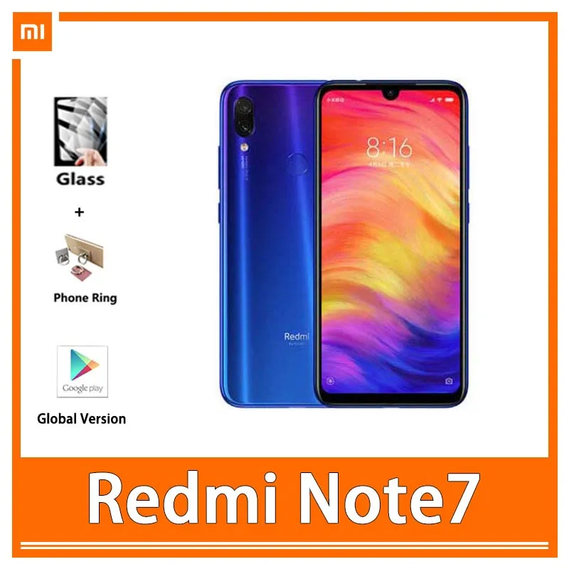 

Redmi Note7 Global Rom 6g 64g Cellphone Android Googleplay Smartphone Full Screen Camera Phone Snapdragon 660 Used