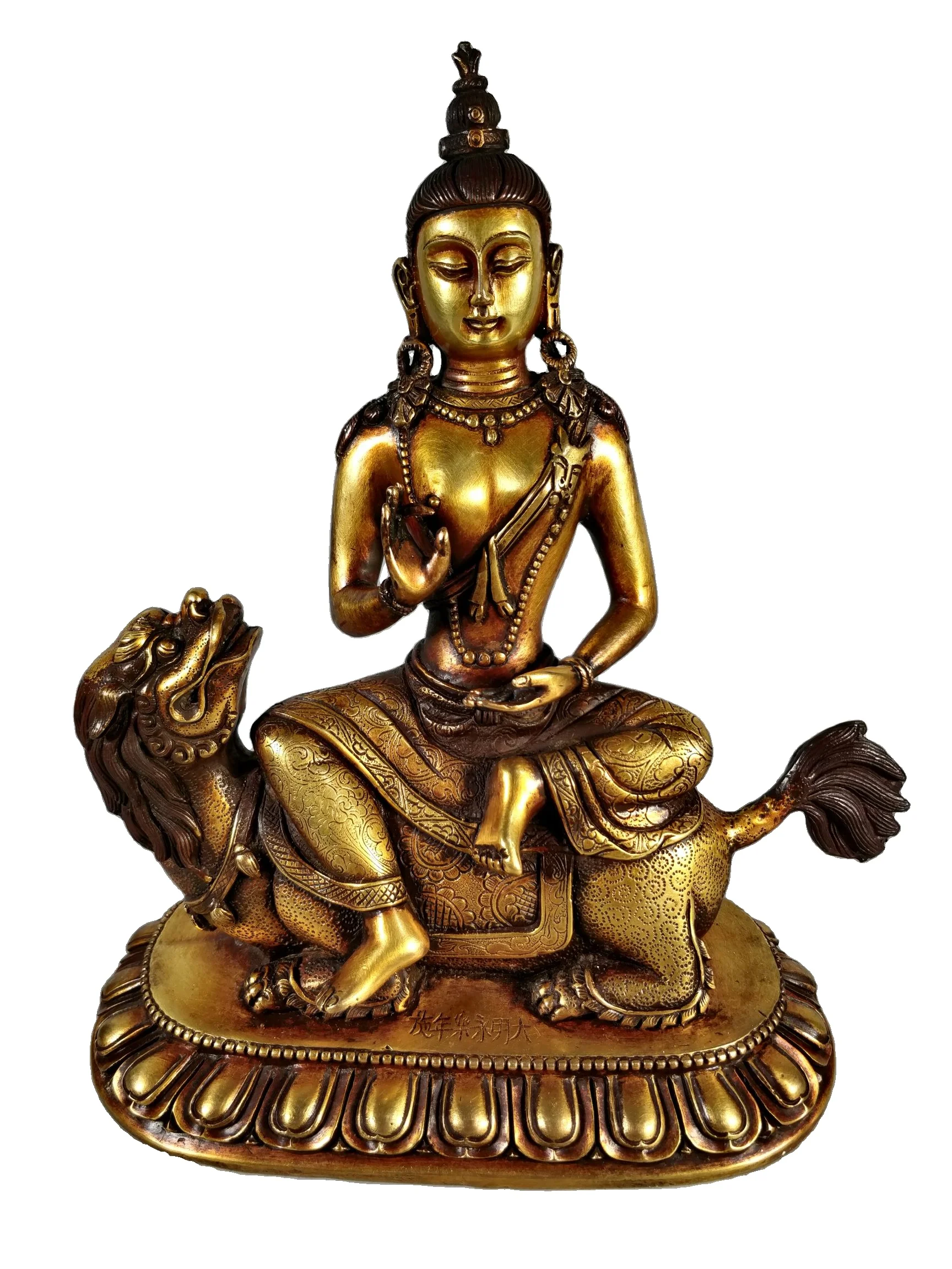 

Laojunlu, фиолетовый медный сидячий Лев и позолоченный Будда, античный бронзовый шедевр, коллекция в китайском традиционном стиле