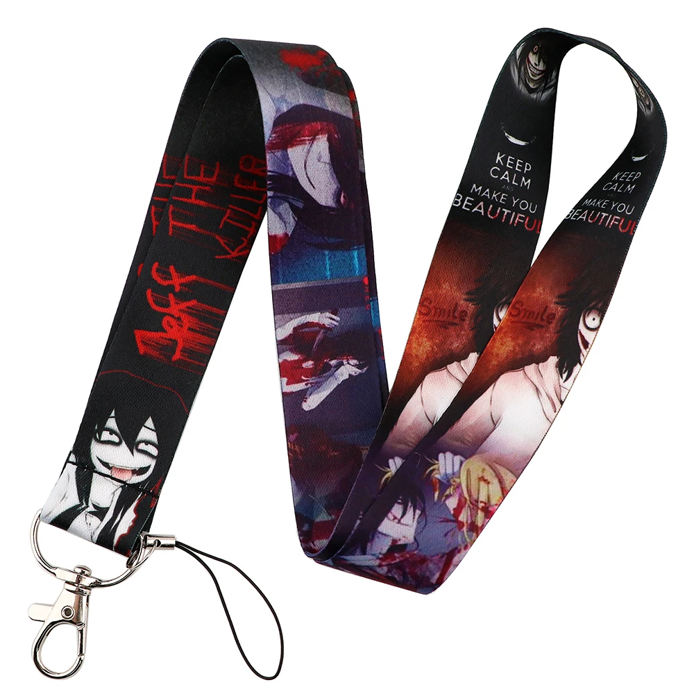 

LB2733 The Killer Horror Keychain Neck Strap for key ID Card Cellphone Straps Badge Holder DIY Hanging Rope Neckband Accessories