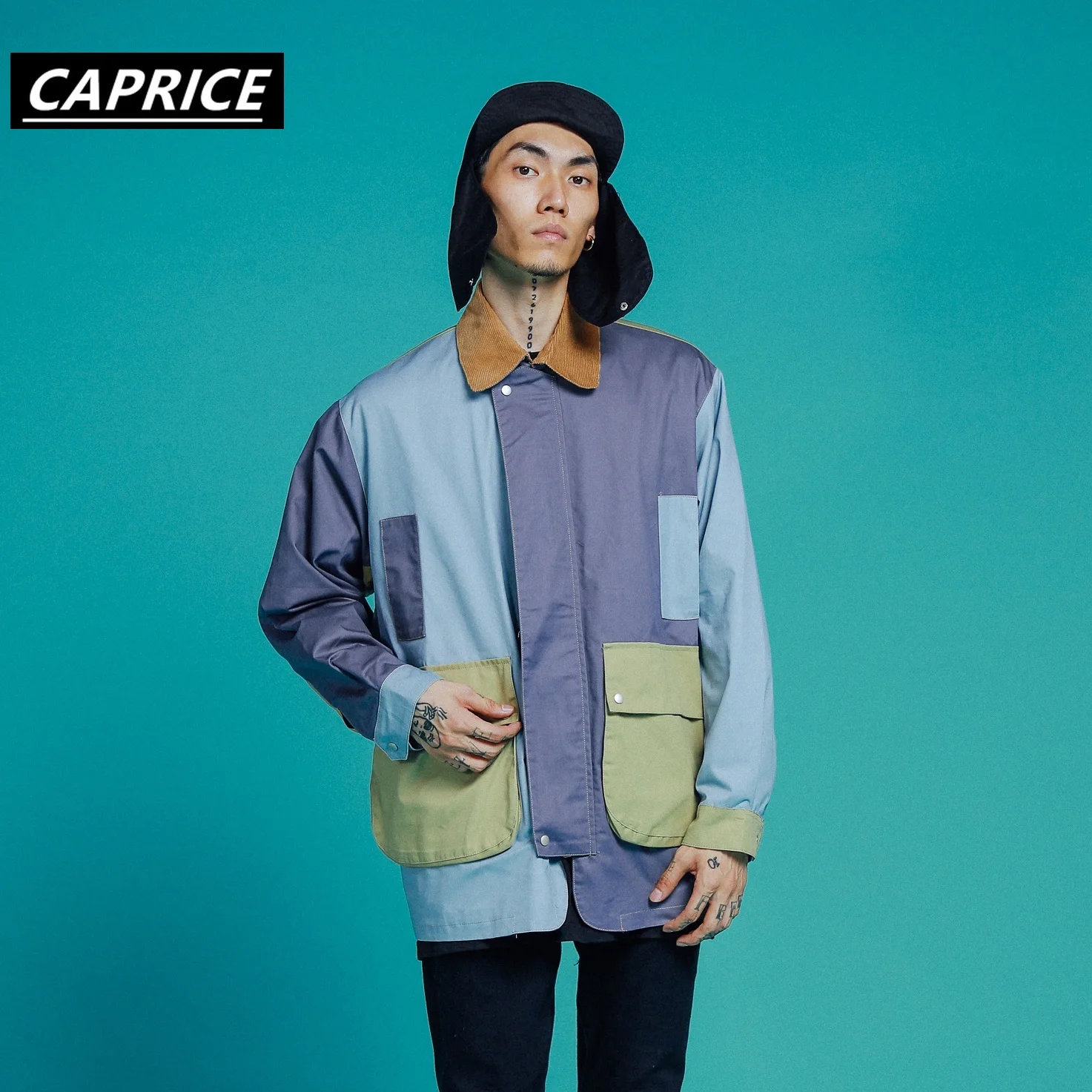 Цветной мужской Тренч в стиле пэчворк с часами Осень-зима 2019 модная повседневная