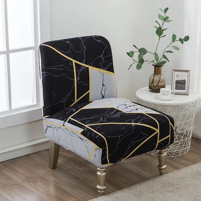 

1 Piece Armless Chair Cover Stretch Seat Cover Chair Protector Printed Slipcovers Armless Elastic Chair Covers for Home