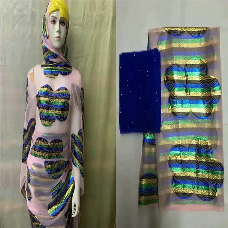 LX!5 + 2 ярда Высококачественная шелковая ткань для женского платья с вышивкой